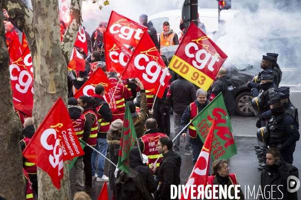 Manifestation de la CGT contre le travail le dimanche.