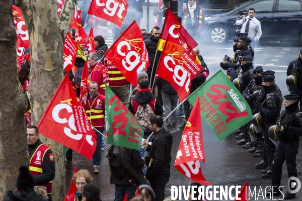 Manifestation de la CGT contre le travail le dimanche.