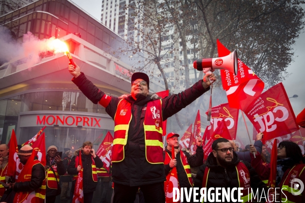 Manifestation de la CGT contre le travail le dimanche.