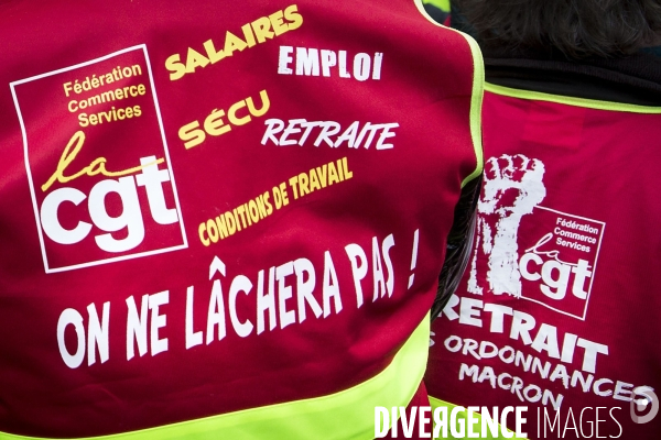 Manifestation de la CGT contre le travail le dimanche.