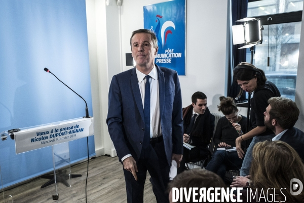 Nicolas Dupont-Aignan, voeux à la presse