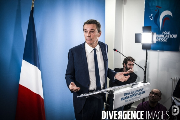 Nicolas Dupont-Aignan, voeux à la presse