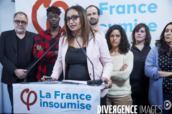 Europeennes, conference de presse France Insoumise