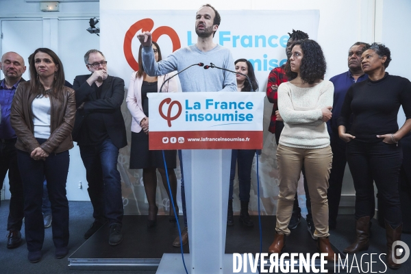 Europeennes, conference de presse France Insoumise