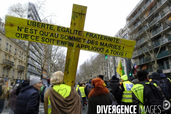 The Gilets Jaunes (Yellow Vests)  demonstrating in Paris