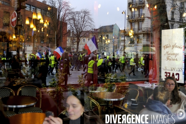 The Gilets Jaunes (Yellow Vests)  demonstrating in Paris