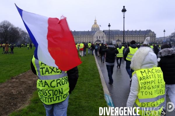 The Gilets Jaunes (Yellow Vests)  demonstrating in Paris