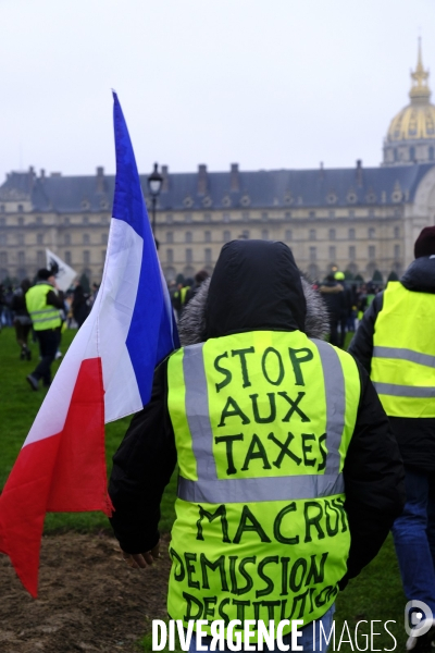 The Gilets Jaunes (Yellow Vests)  demonstrating in Paris