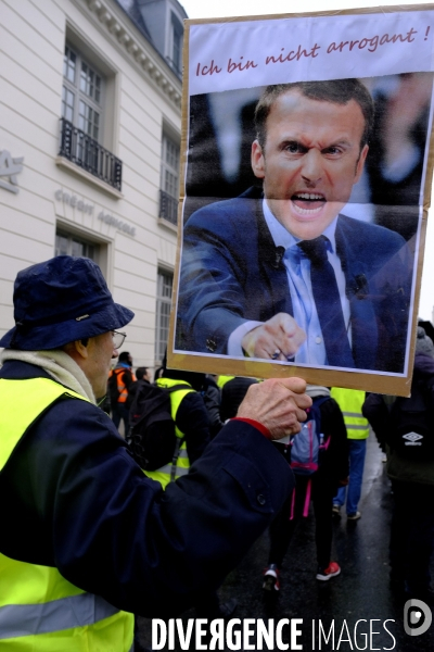 The Gilets Jaunes (Yellow Vests)  demonstrating in Paris