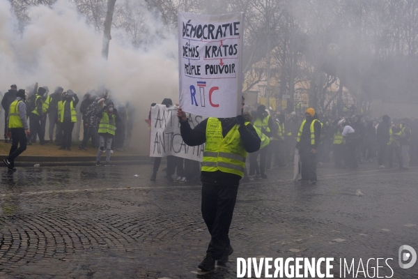 The Gilets Jaunes (Yellow Vests)  demonstrating in Paris