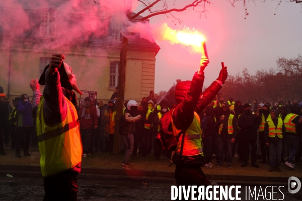 The Gilets Jaunes (Yellow Vests)  demonstrating in Paris