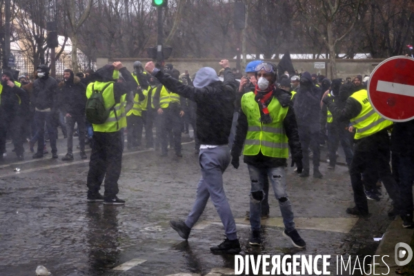 The Gilets Jaunes (Yellow Vests)  demonstrating in Paris