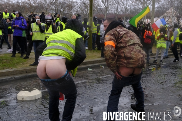 The Gilets Jaunes (Yellow Vests)  demonstrating in Paris