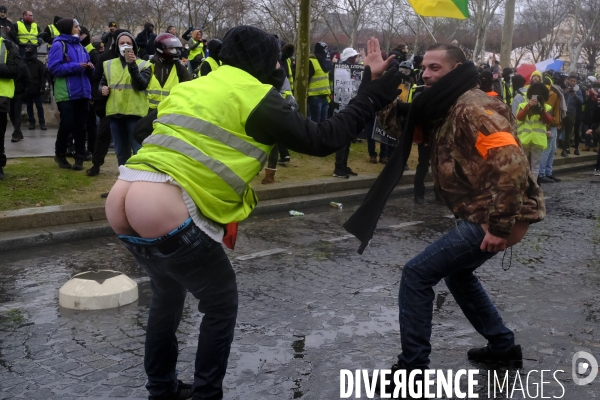 The Gilets Jaunes (Yellow Vests)  demonstrating in Paris