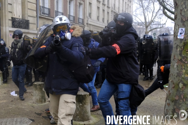 The Gilets Jaunes (Yellow Vests)  demonstrating in Paris