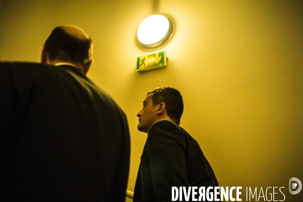 Deplacement du ministre gerald darmanin au centre des impots de chelles.