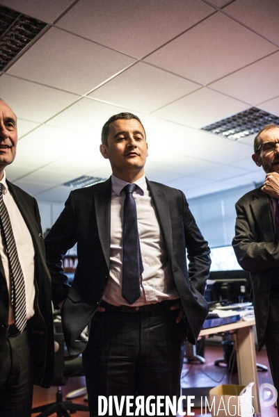 Deplacement du ministre gerald darmanin au centre des impots de chelles.