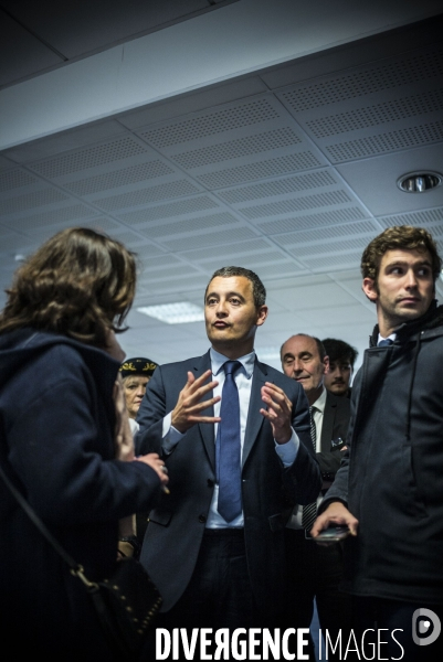 Deplacement du ministre gerald darmanin au centre des impots de chelles.