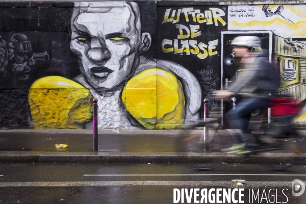 Une fresque murale de 300m de long sur le mouvement des gilets jaunes.