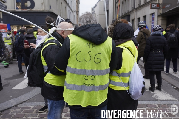 Manifestation  blesses  gilets jaunes Paris