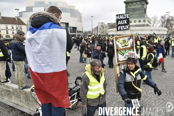 Manifestation Gilets jaunes, marche blanche pour les blessés du 2 février 2019 à Paris.