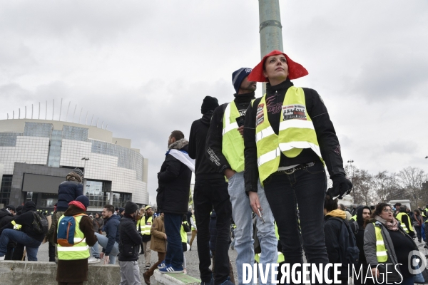 Manifestation Gilets jaunes, marche blanche pour les blessés du 2 février 2019 à Paris.