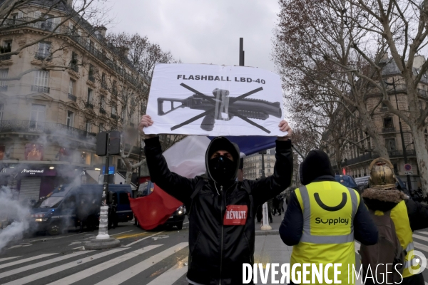 Jerome Rodrigues, Gilets Jaunes, Yellow Vest, acte XII Paris.