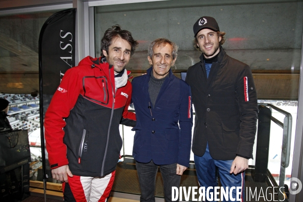 Alain Prost avec ses fils, Nicolas et Sacha.