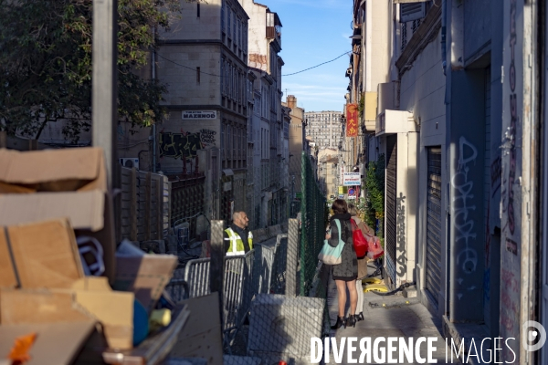 La rue d Aubagne à MArseille, 3 mois après le drame