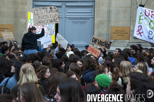 Manifestaion des lycéens ey des étudiants pour le climat