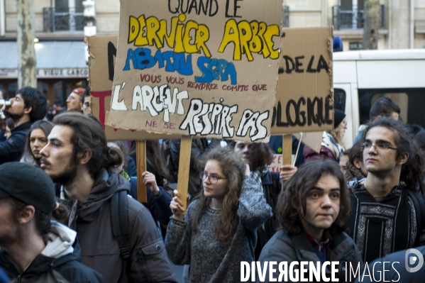 Manifestaion des lycéens ey des étudiants pour le climat