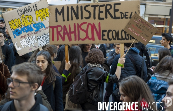 Manifestaion des lycéens ey des étudiants pour le climat