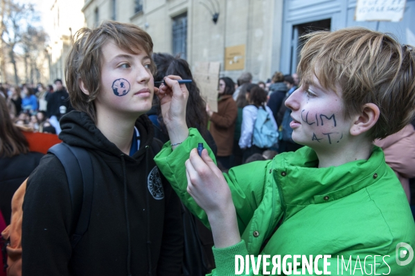 Manifestaion des lycéens ey des étudiants pour le climat