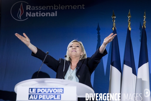 Meeting de Marine LE PEN pour les élections européennes.