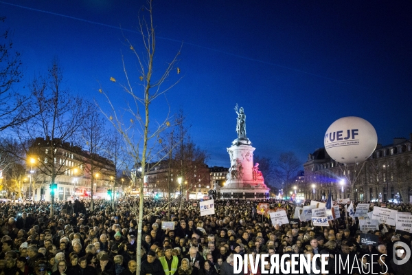 Rassemblement contre l antisémitisme à Paris.