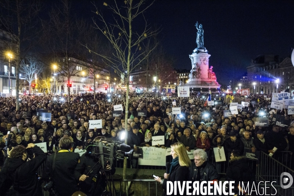 Rassemblement contre l antisémitisme à Paris.