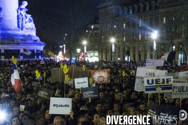 Rassemblement contre l antisémitisme à Paris.