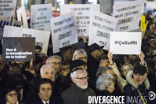 Rassemblement contre l antisémitisme à Paris.