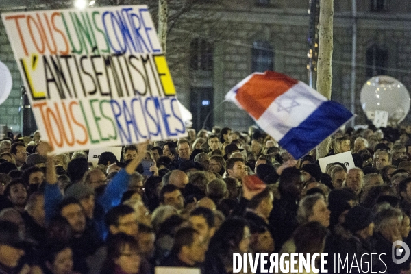 Rassemblement contre l antisémitisme à Paris.