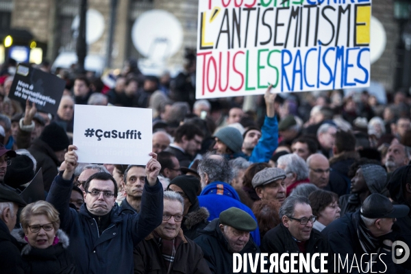 Rassemblement contre l antisémitisme à Paris.