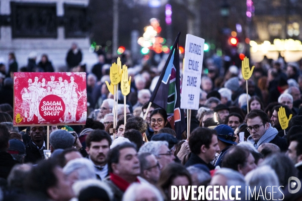 Rassemblement contre l antisémitisme à Paris.