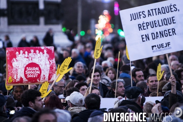 Rassemblement contre l antisémitisme à Paris.