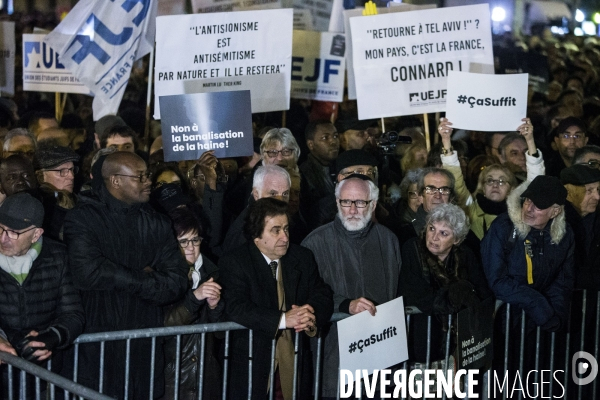 Rassemblement contre l antisémitisme à Paris.