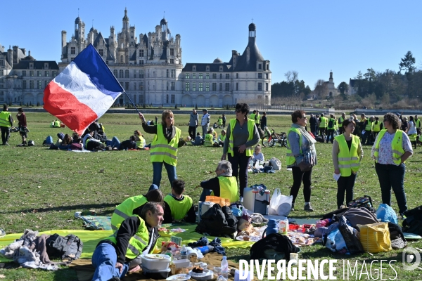 Les gilets jaunes au château de Chambord