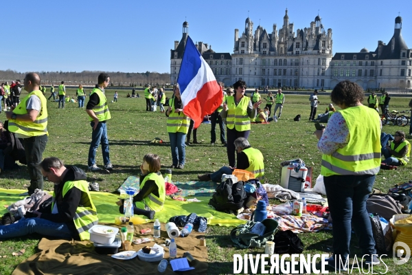 Les gilets jaunes au château de Chambord