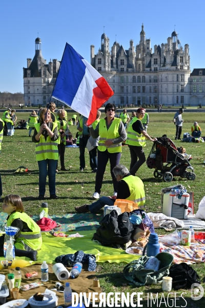 Les gilets jaunes au château de Chambord