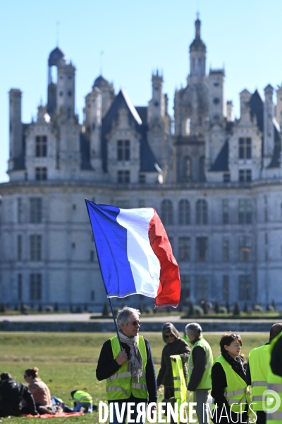 Les gilets jaunes au château de Chambord