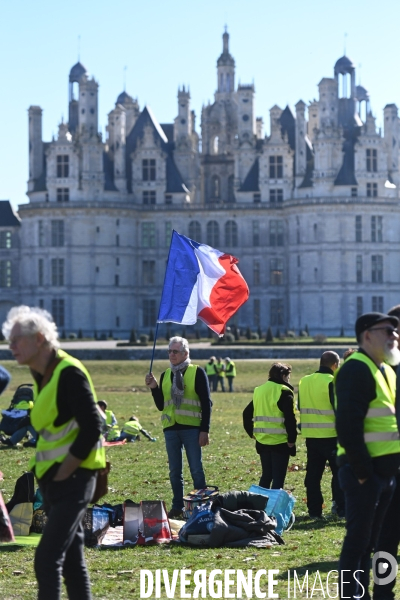 Les gilets jaunes au château de Chambord