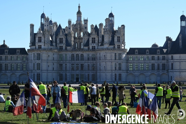 Les gilets jaunes au château de Chambord