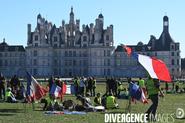 Les gilets jaunes au château de Chambord